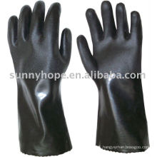 sandy finish PVC gloves